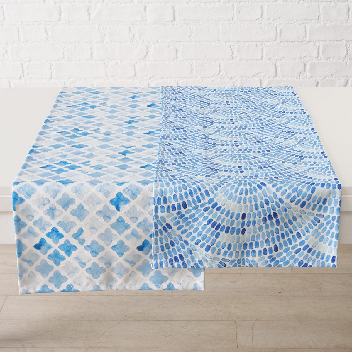 ΤΡΑΒΕΡΣΑ 2/ass ΣΧΕΔΙΟ Azur ΓΕΩΜΕΤΡΙΚΟ 142Χ40cm polyester image
