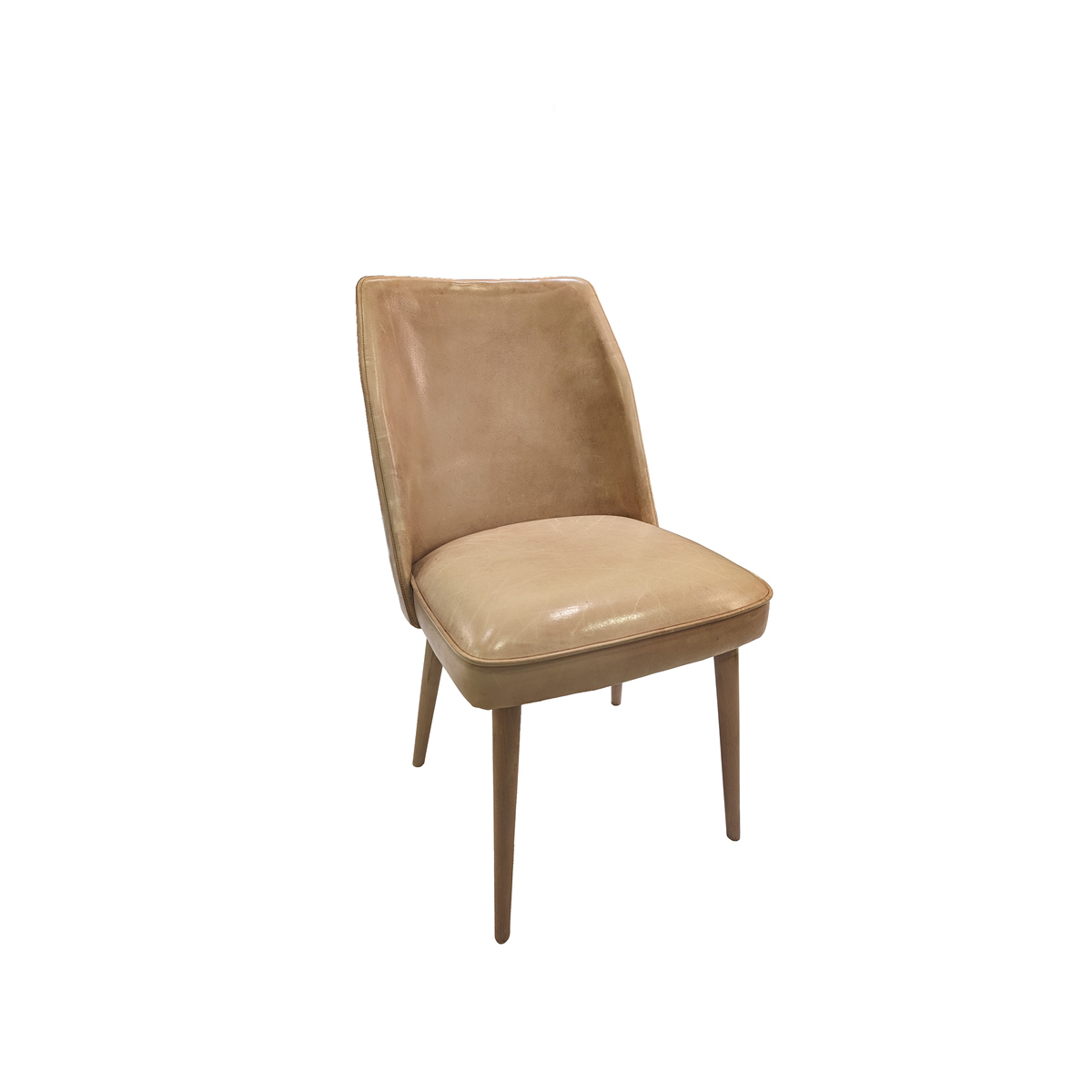 ΚΑΡΕΚΛΑ ΔΕΡΜΑΤΙΝΗ 50X58X87 CM COGNAC ΧΡΩΜΑ ΜΕ ΠΟΔΙΑ BROSSE NATURE image