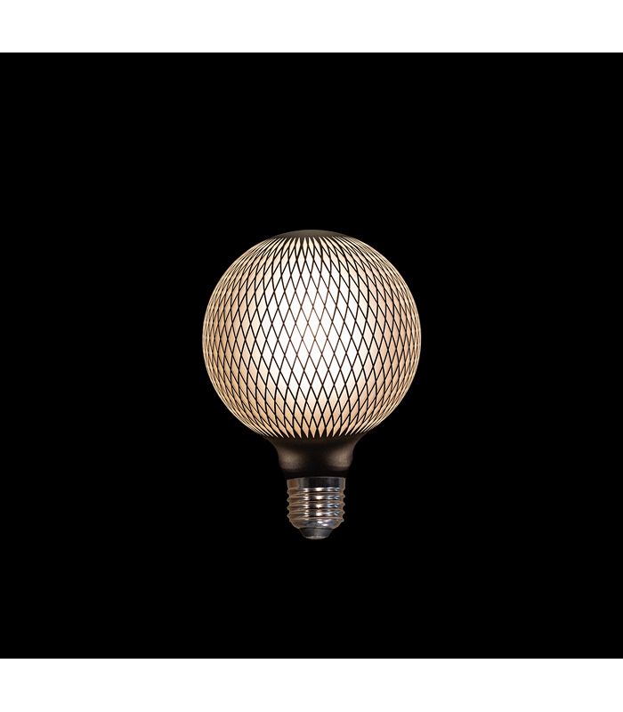 ΛΑΜΠΑ LED BULB GRID PATTERN BLACK 125X170/MM 4W-2700K / E27 FITTING / DIMMABLE / COLORBOX image