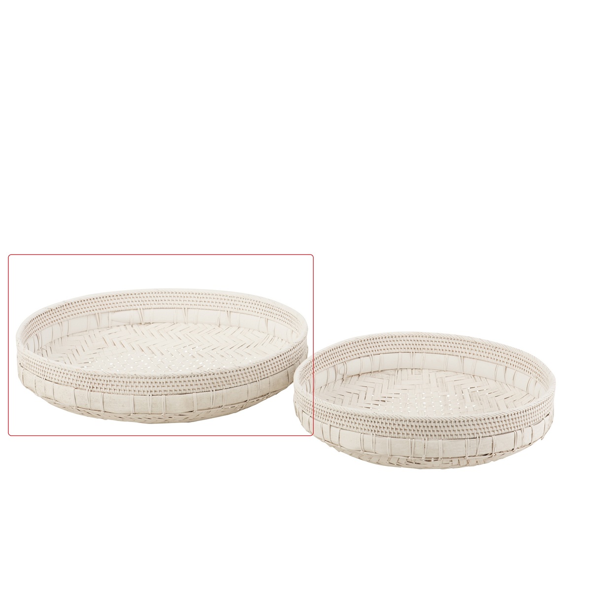 ΠΙΑΤΕΛΑ ΣΤΡΟΓΓΥΛΗ L RATTAN ΛΕΥΚΗ 20-97-210 image