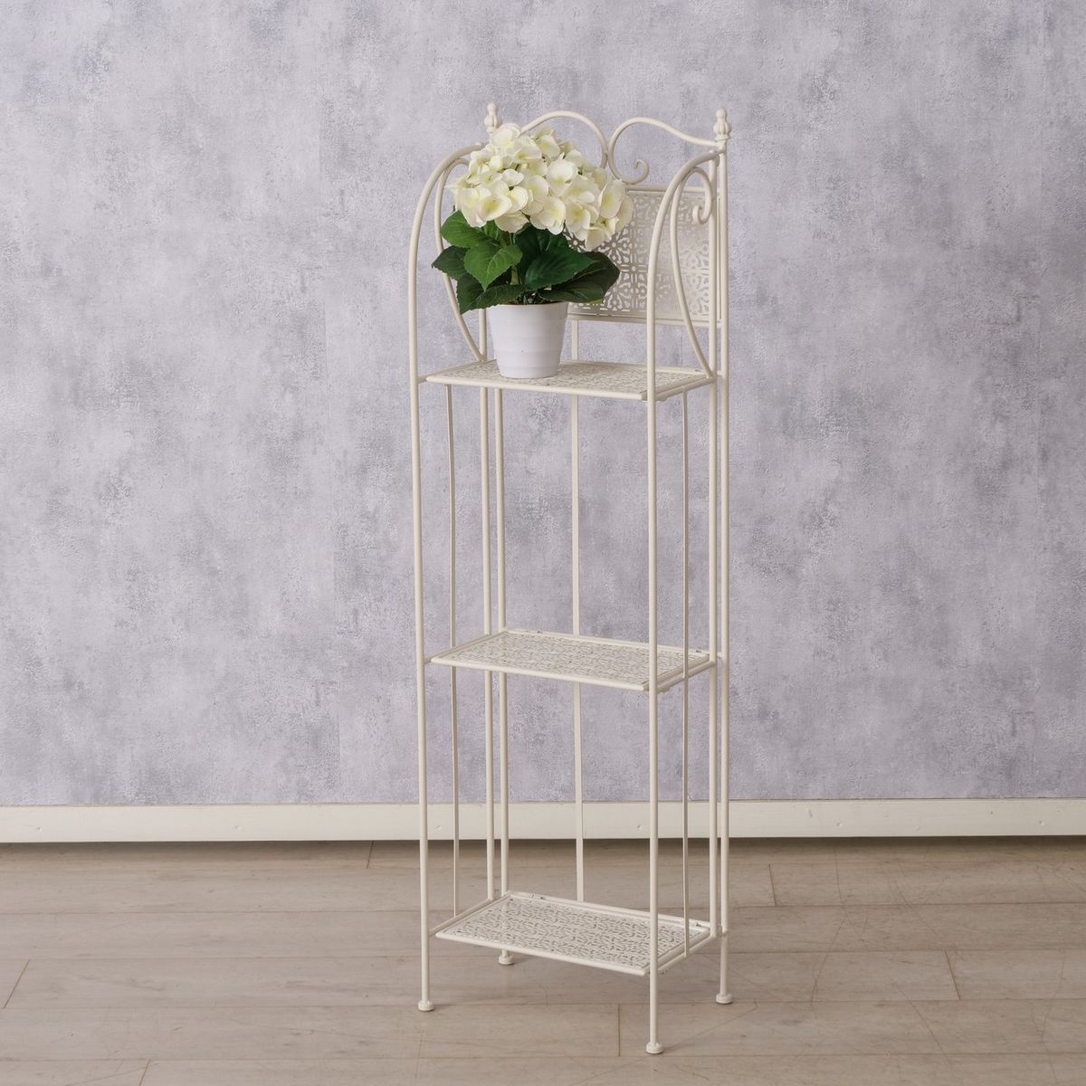 ΡΑΦΙΕΡΑ Marisa ΛΕΥΚΟ 37Χ22Χ121cm ΜΕΤΑΛΛΟ image