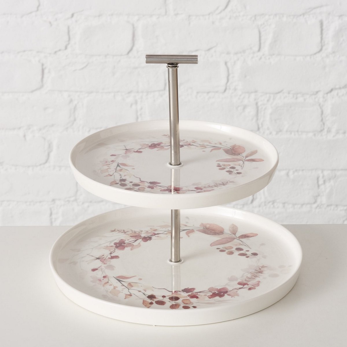 ΠΙΑΤΕΛΑ 2ΠΛΗ Bernada ΣΧΕΔΙΟ ΦΥΛΛΑ ΚΑΦΕ ΡΟΖ H22cm D26cm Stainless steel image