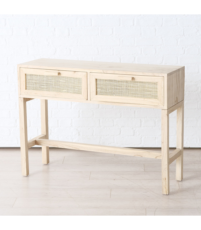ΚΟΝΣΟΛΑ ΦΥΣ.ΞΥΛΟ ΜΕ ΡΑΤΤΑΝ Barea L37cm W110cm H80cm Mindi Ρατάν image