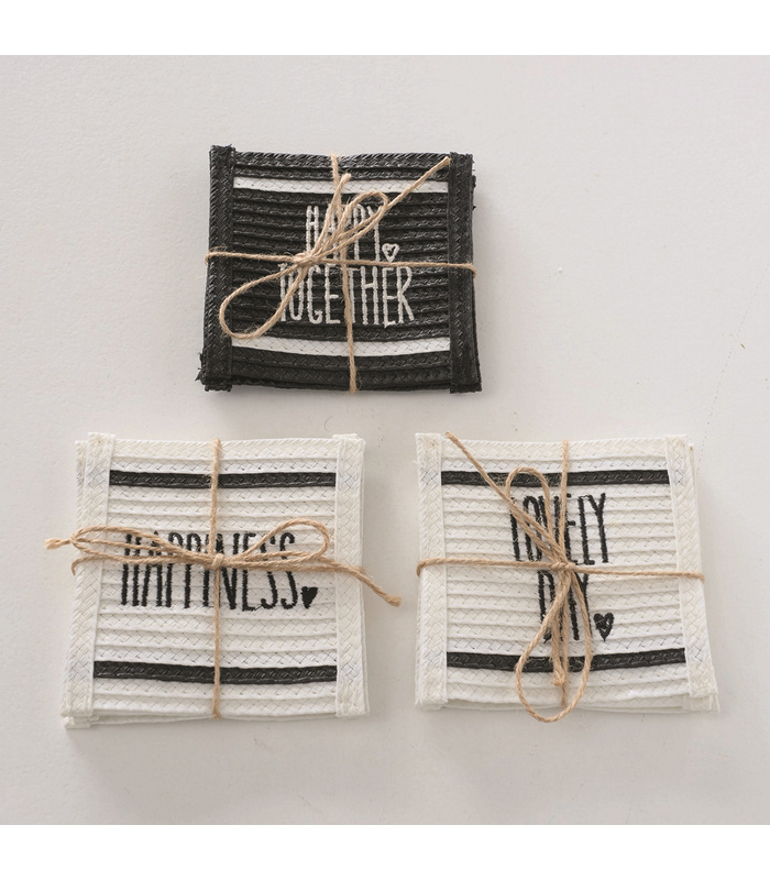 ΣΟΥΒΕΡ Stappo 3/ass 4τμχ ΑΣΠΡΟ/ΜΑΥΡΟ W10cm Polyester image